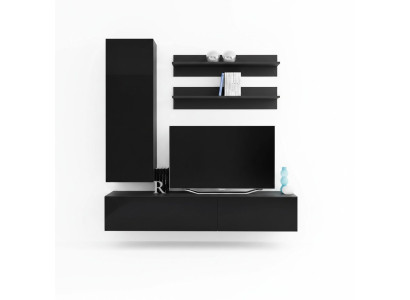 Luxury Modern Wall Unit Sideboard Wall Cabinet Living Room Wooden Furniture 4-piece Set New