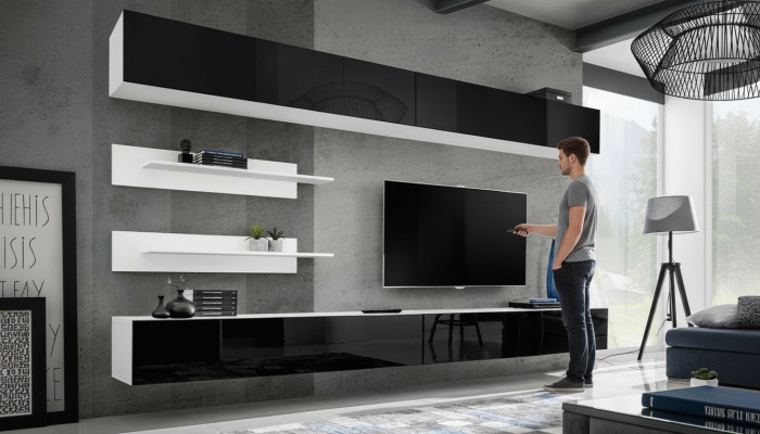 Wall cabinet living room TV stand luxury living wall wooden furniture new modern