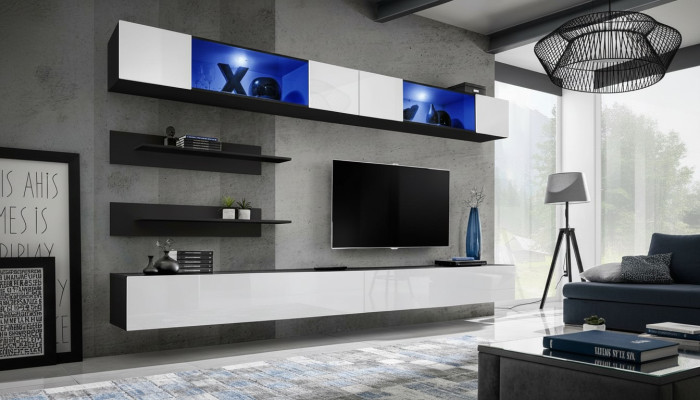 Wooden furniture living wall 2x wall cabinet wall shelves design set furnishings