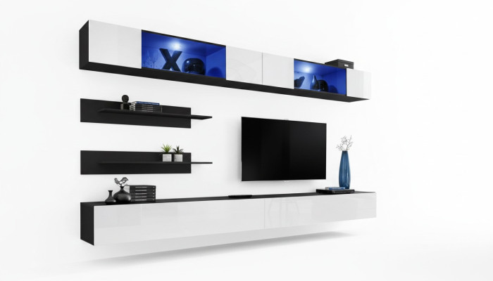 Wooden furniture living wall 2x wall cabinet wall shelves design set furnishings