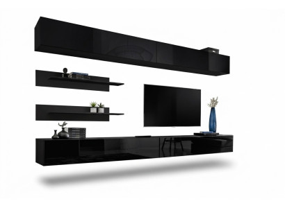 Living room wall shelf set 6-piece. Design wall unit wall cabinet design