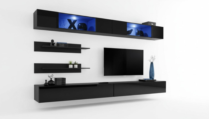 Living room furniture set, living room TV stand, wall cabinet 6-piece. Living room wall unit furnishings.
