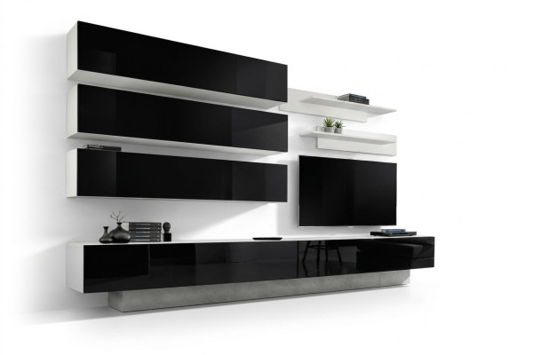 Set of 7 pcs Designer Living Room Wall Unit Cabinet Sideboard TV Stand New