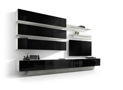 Set of 7 pcs Designer Living Room Wall Unit Cabinet Sideboard TV Stand New