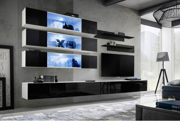 Luxury New Wall Unit Designer Modern Living Room Set Cabinet Sideboard