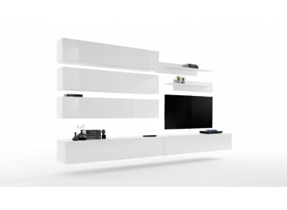 Designer Living Room Set Wall Shelves Wall Unit Shelf TV-Stand Set 7 Pieces.