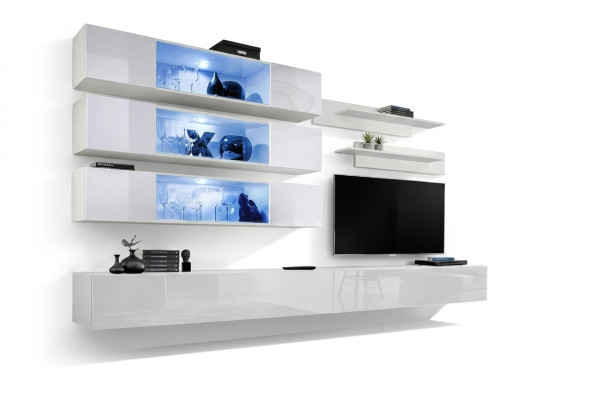 Designer Set 7-piece Living Room Wall Luxury Wall Cabinet Living Room Wooden Furniture Einrichtung