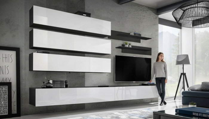 Living room furniture luxury wall unit designer suite set TV stand wall cabinet