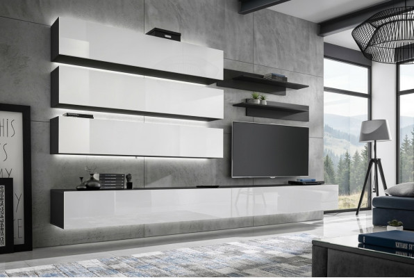 Living room furniture luxury wall unit designer suite set TV stand wall cabinet