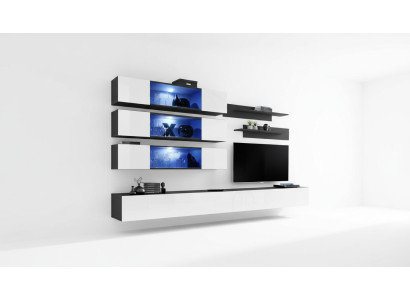 Designer complete wall unit, lowboard, living room furniture, cabinet.