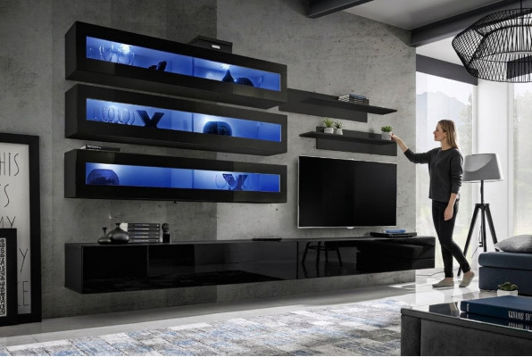 Wall unit design wall shelf TV stand wall cabinet living room wood furniture new