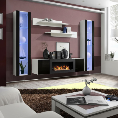 Luxury living room wall unit TV stand sideboard wooden designer living room hanging display cabinet furniture