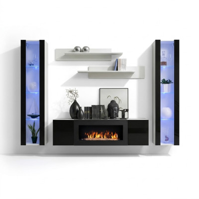 Luxury living room wall unit TV stand sideboard wooden designer living room hanging display cabinet furniture
