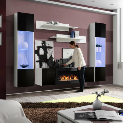 Living room wall unit TV stand shelf luxury design set of 5 modern furniture new
