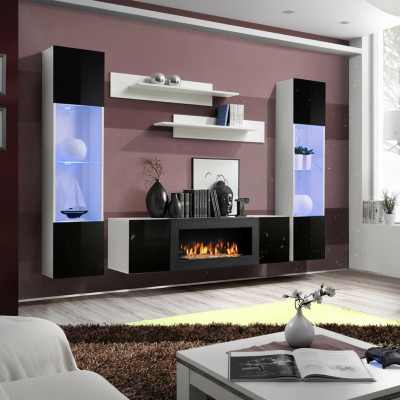 Living room wall unit TV stand shelf luxury design set of 5 modern furniture new