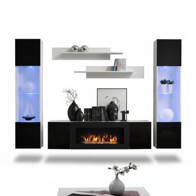Living room wall unit TV stand shelf luxury design set of 5 modern furniture new