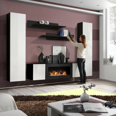 Living room furniture complete wall unit sideboard wall shelves luxury furnishings