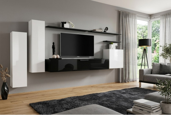 Wall unit cabinet, wardrobe, TV stand, sideboard, shelf, living room furniture.