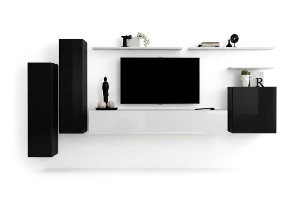 Wall unit set 7-piece TV stand luxury designer sideboard living room wall shelf new