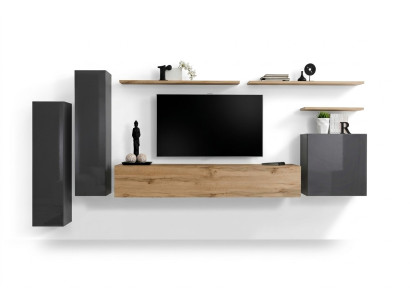 Designer living room wall unit furniture luxury TV stand wood wall shelf complete new
