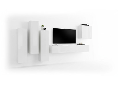 Living room set luxury white wall unit wooden furniture TV stand