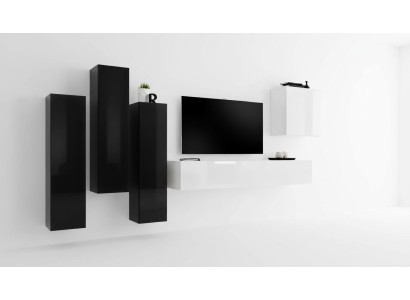 Living room set complete with wall unit lowboard TV stand wooden furniture