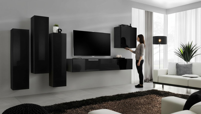 Living room wall unit set 5-piece TV stand living room wall cabinet suite group new