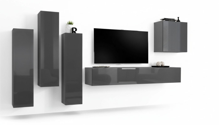 Modern wall unit living room TV stand living room set 5-piece TV stand