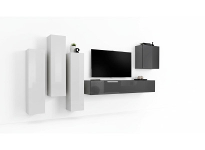 Living room set complete with sofa wall unit gray sideboard TV stand wall cabinet
