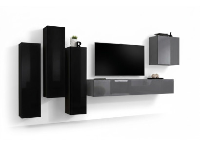 Gray TV stand sideboard luxury wall unit living room furniture modern complete