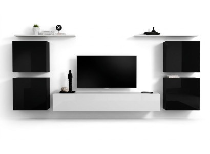 Modern complete living room wall unit set luxury wall cabinet wall shelf