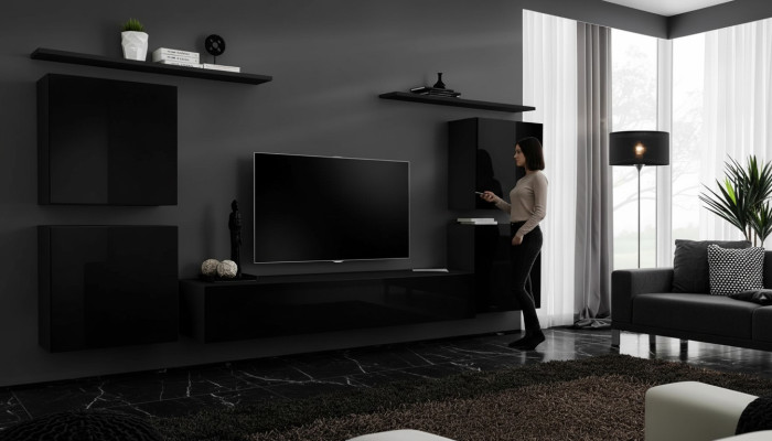 Living room wall shelf furniture wall unit luxury complete set wall cabinet