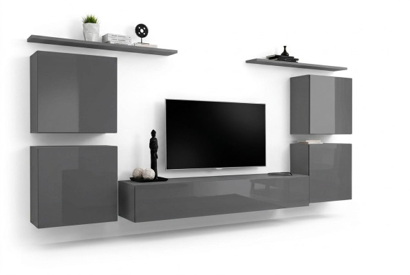 Gray wall living room furniture luxury TV stand wall shelf cabinet shelf new