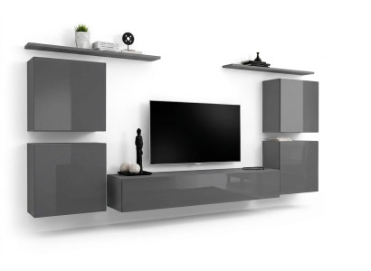 Gray wall living room furniture luxury TV stand wall shelf cabinet shelf new