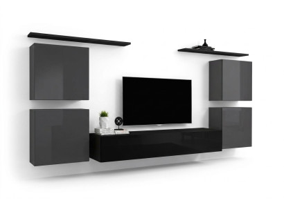 7-piece luxury living room wall unit set wood wall shelf furniture new