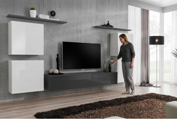 Design living wall luxury furnishing complete wall shelf wood furniture wall cabinet