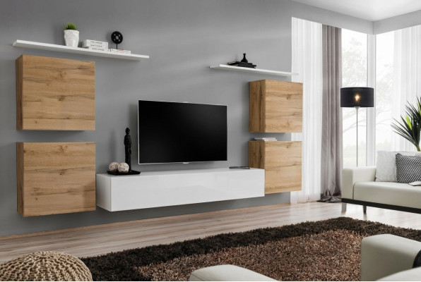 Luxury living room RTV wall unit wall cabinet shelving TV wood wall shelves new