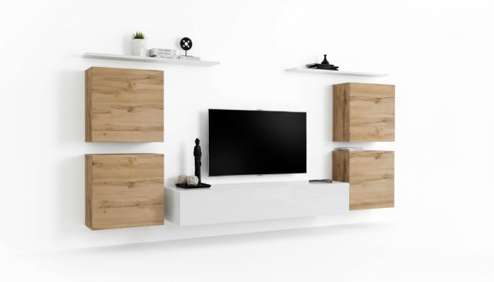 Luxury living room RTV wall unit wall cabinet shelving TV wood wall shelves new