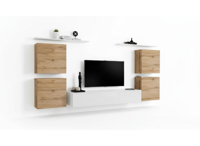 Luxury living room RTV wall unit wall cabinet shelving TV wood wall shelves new