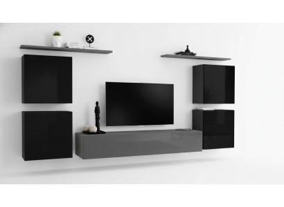 Luxury Set Shelf Wall Unit Wooden Furniture Complete 4x Wall Cabinet Living Room New