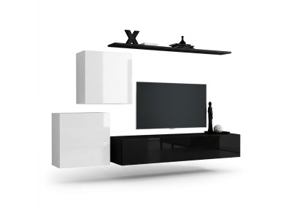 Living room wall unit wooden furniture complete 4-piece luxury new 2x wall cabinet TV stand design