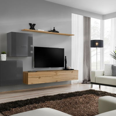 Living room furniture set wall unit TV stand sideboard shelf wood luxury wall cabinet