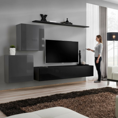 Wall unit hanging cabinet modern design living room luxury furniture wall shelves