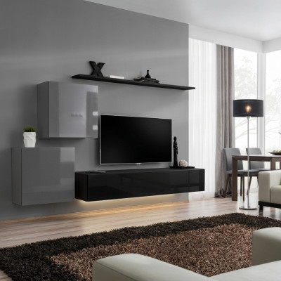 Wall unit hanging cabinet modern design living room luxury furniture wall shelves