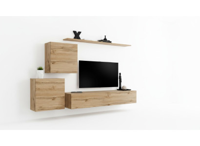 Wall unit TV stand living room set 4-piece living furniture modern living room wood