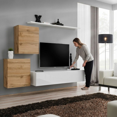 Living room set 4-piece wall shelf sideboard wall unit 2x wall cabinet design new