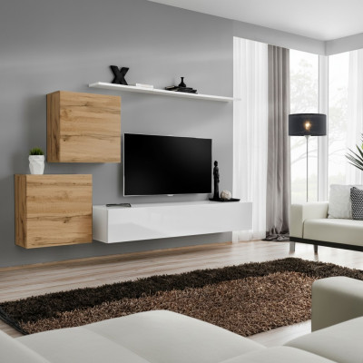 Living room set 4-piece wall shelf sideboard wall unit 2x wall cabinet design new