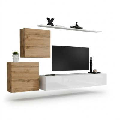 Living room set 4-piece wall shelf sideboard wall unit 2x wall cabinet design new