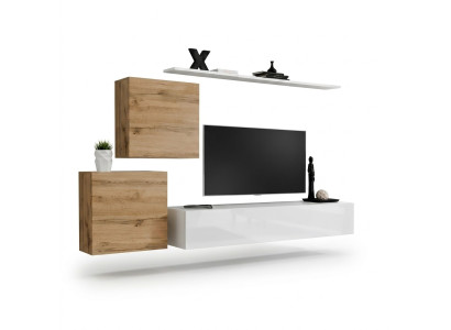 Living room set 4-piece wall shelf sideboard wall unit 2x wall cabinet design new
