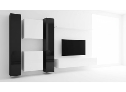 White wall unit wall cabinet designer living room furniture TV stand sideboard